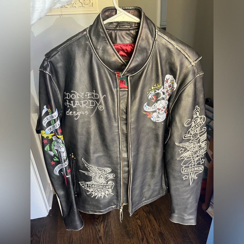 Vintage Ed Hardy Leather Jacket